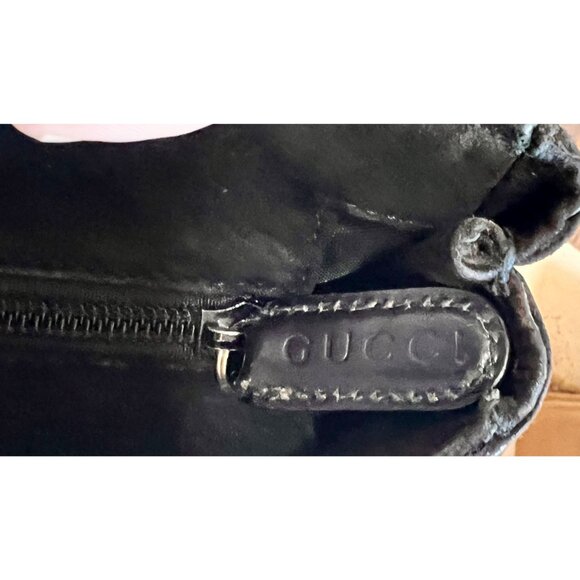 Gucci Black & Brown Suede Shoulder Bag With Leather Trim & Double Handles - Picture 9 of 12